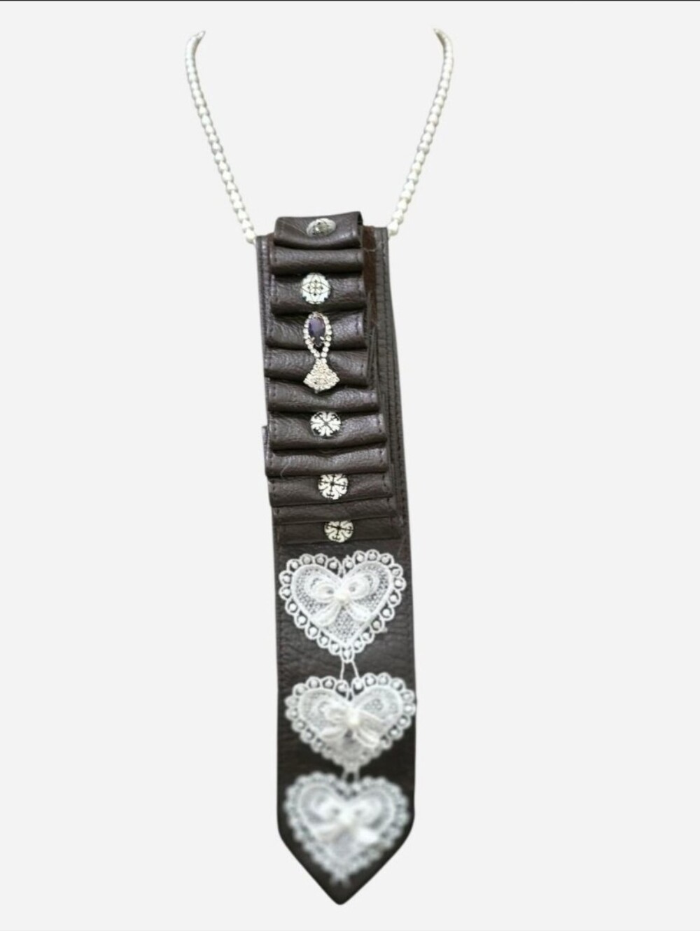 Upcycled Statement Tie Necklace - One of a Kind